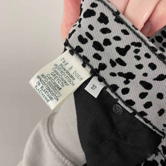 Rag & Bone Hana Velvet Cheetah Print Crop Flare Jeans Size 27 - Picture 4 of 7